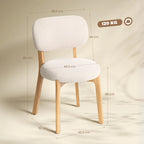 « Lison » — Lot de 2 chaises crème en tissu bouclé