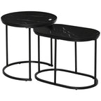 « Duo » — Lot de 2 tables gigognes effet marbre noir
