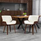 « Vesper » — Lot de 2 chaises vintage blanches et brunes