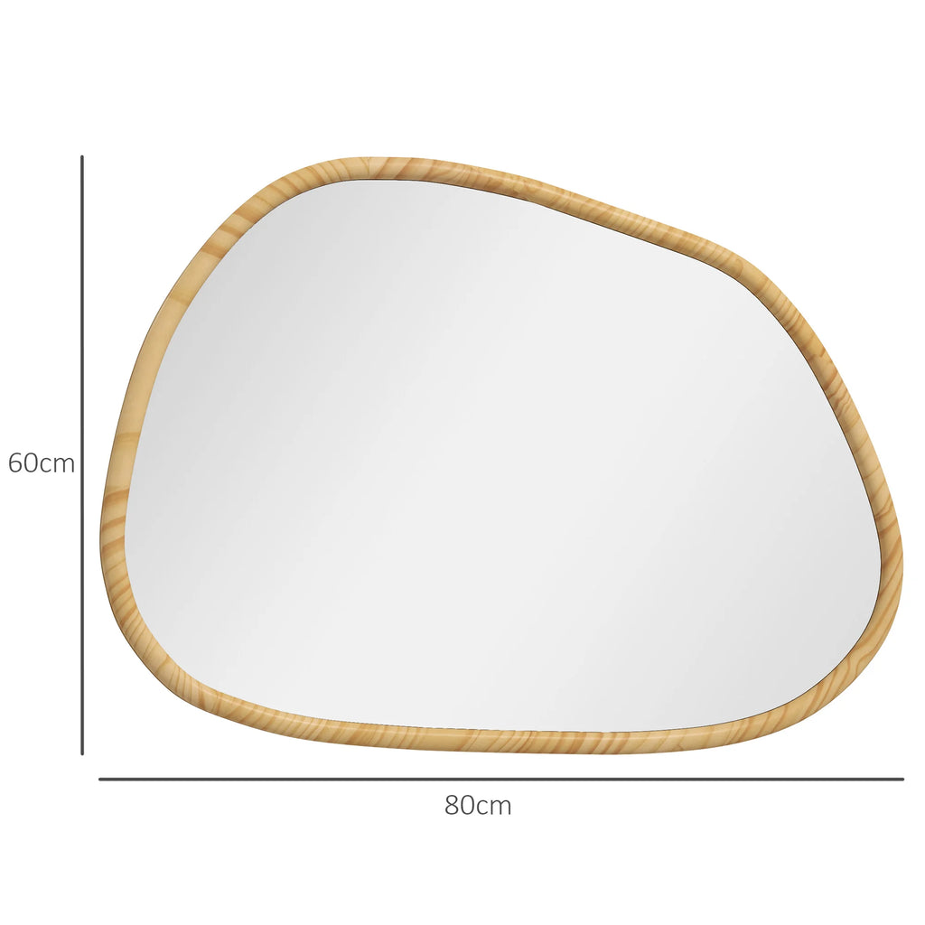 « Galet Grand » — Miroir organique en bois naturel, 80 cm