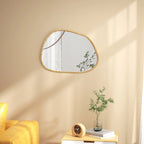 « Galet Grand » — Miroir organique en bois naturel, 80 cm