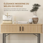 « Tambour » — Console à portes coulissantes, finition chêne