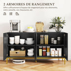 « Cadence » — Buffet graphique noir et doré, 140 cm