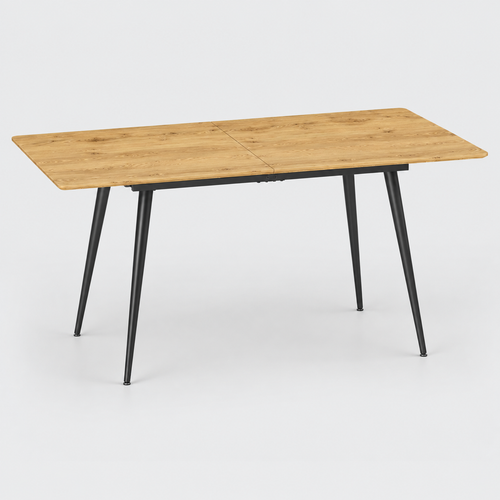 « Allonge » — Table extensible effet bois, 120 à 160 cm — vue 1