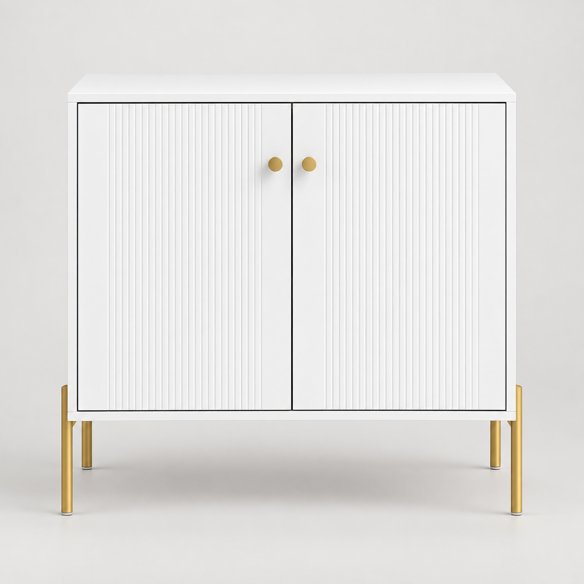 « Aura » — Buffet blanc et doré à étagère réglable — vue 1