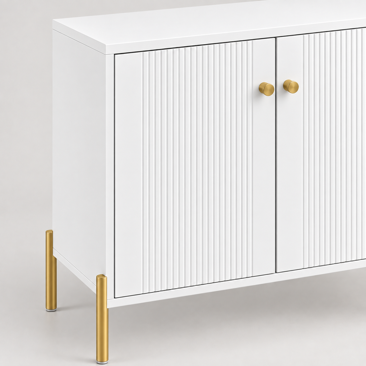 « Aura » — Buffet blanc et doré à étagère réglable — vue 4