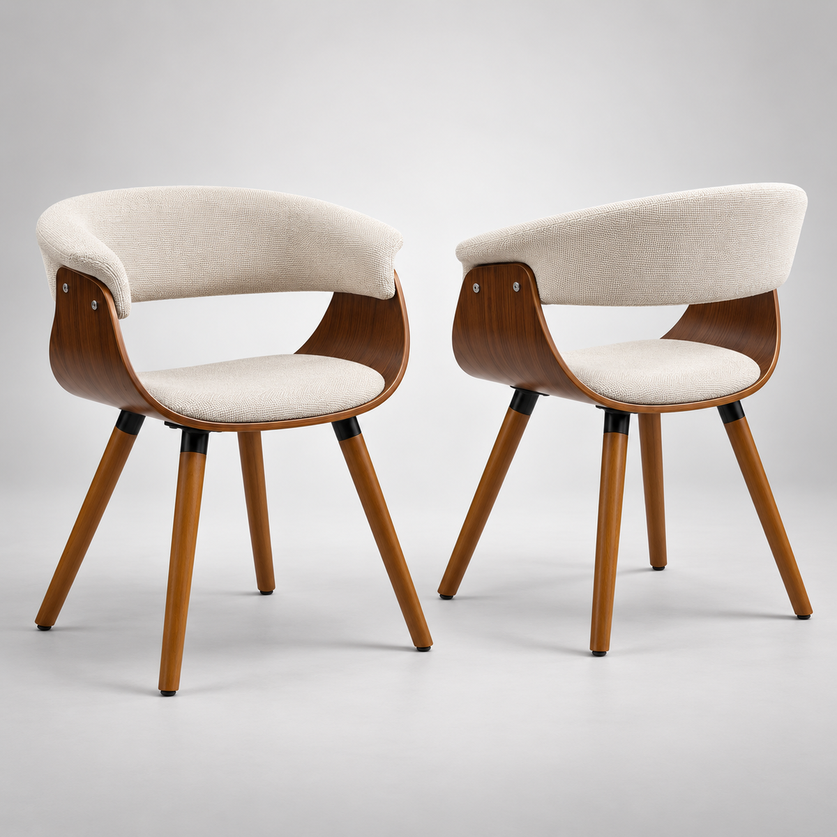 « Avel » — Lot de 2 chaises beiges à dossier courbé — vue 1