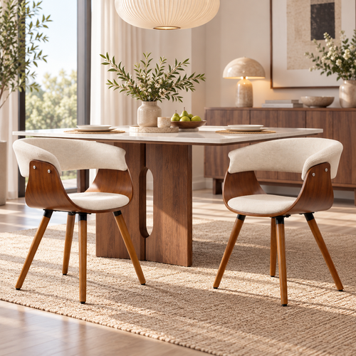 « Avel » — Lot de 2 chaises beiges à dossier courbé — vue 2