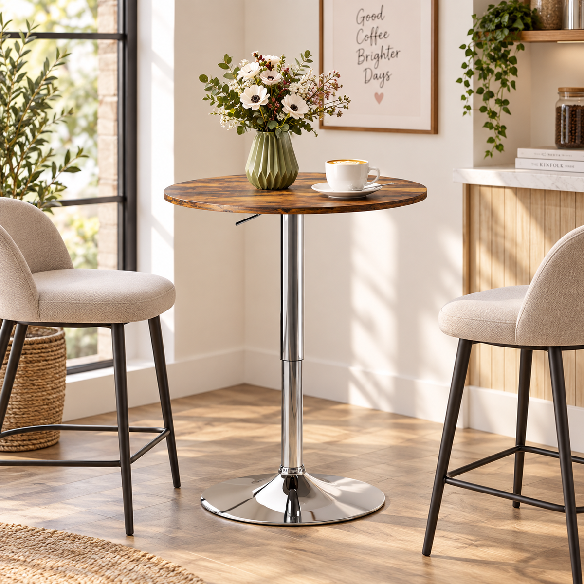 « Bistro » — Table ronde réglable à plateau pivotant — vue 2