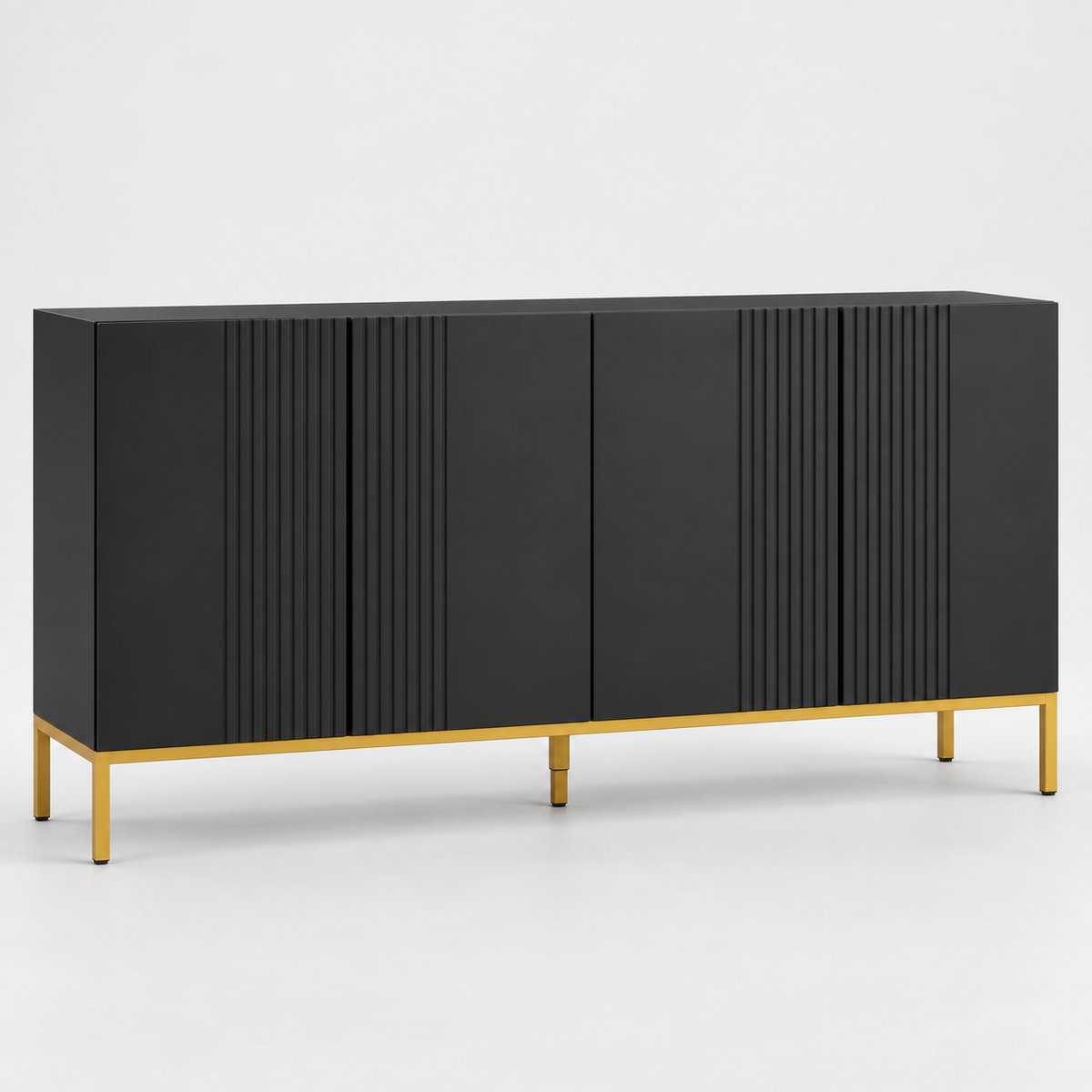 « Cadence » — Buffet graphique noir et doré, 140 cm — vue 1