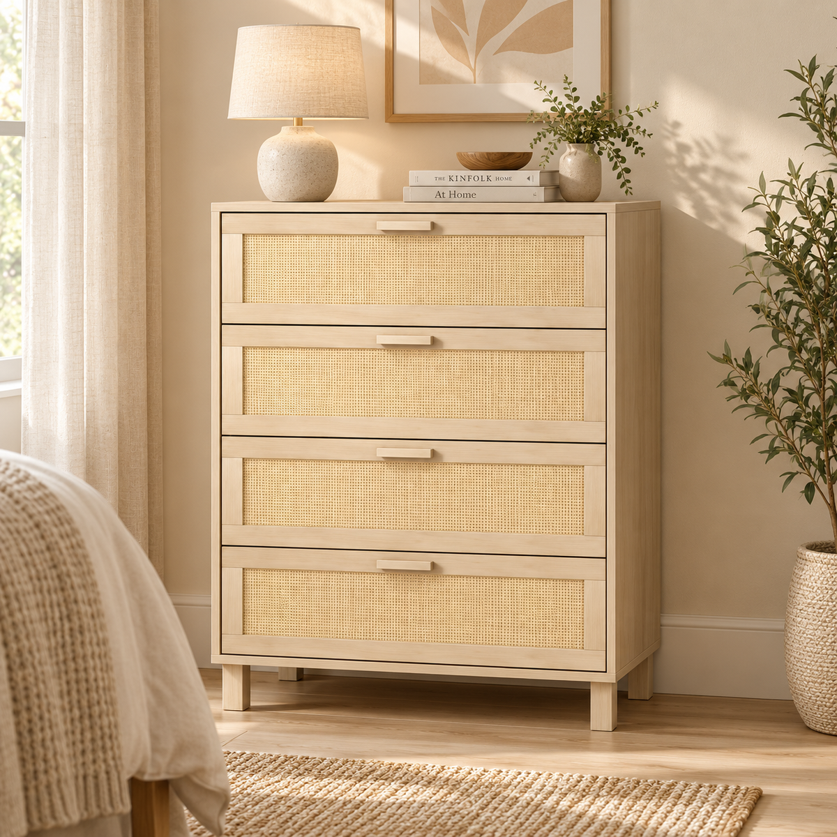 « Canna » — Commode à 4 tiroirs en cannage — vue 2