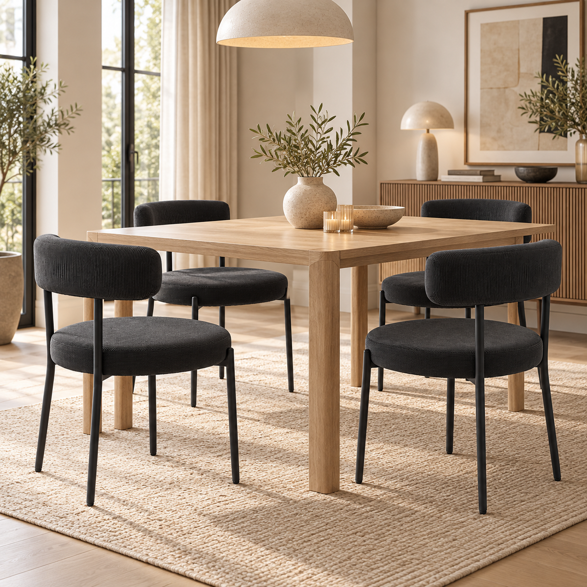 « Carbone » — Lot de 4 chaises noires rembourrées — vue 2