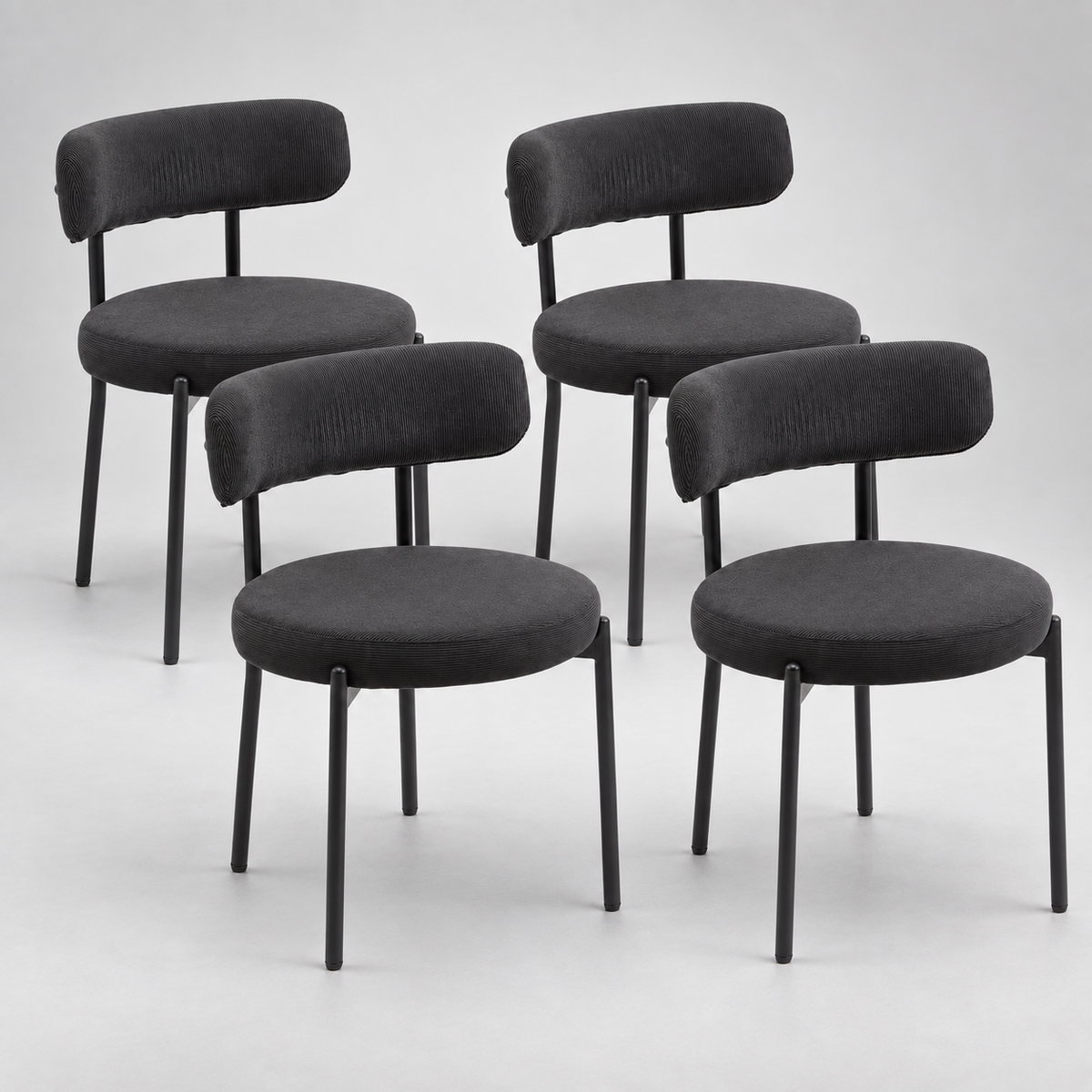 « Carbone » — Lot de 4 chaises noires rembourrées — vue 3