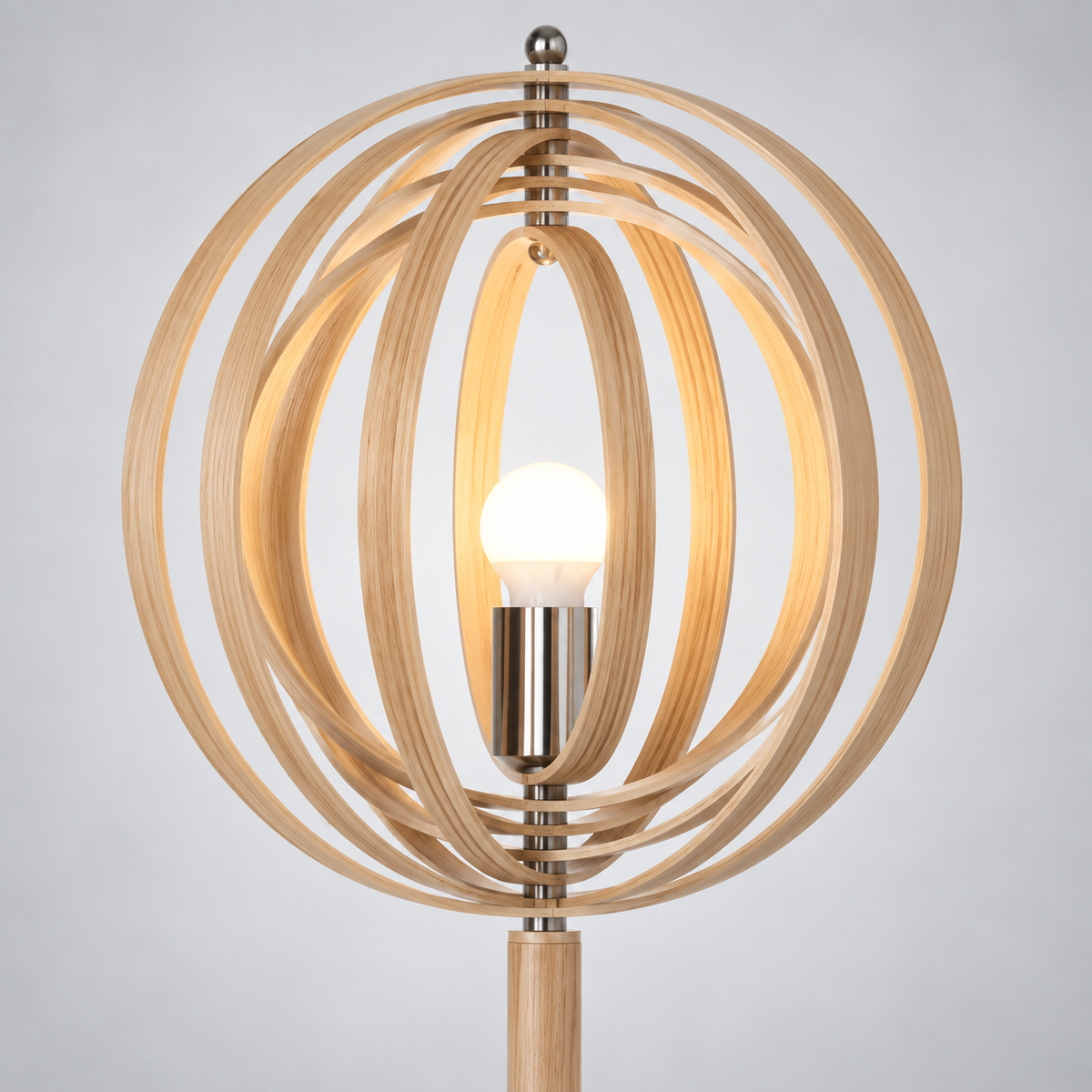 « Cirque » — Lampadaire à anneaux en bois orientables — vue 3