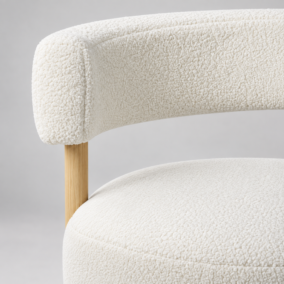 « Cocon » — Fauteuil en tissu bouclé crème — vue 3