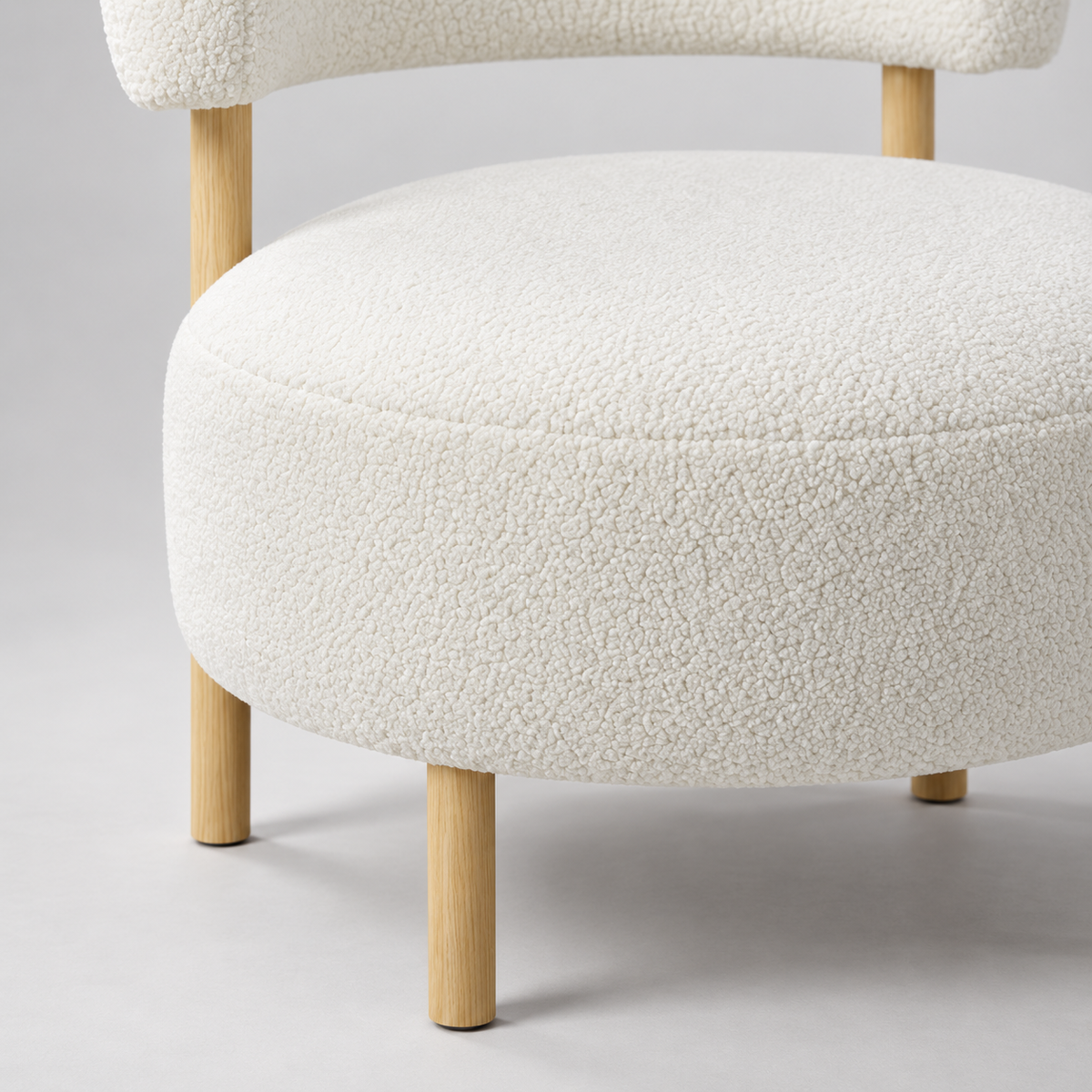 « Cocon » — Fauteuil en tissu bouclé crème — vue 4