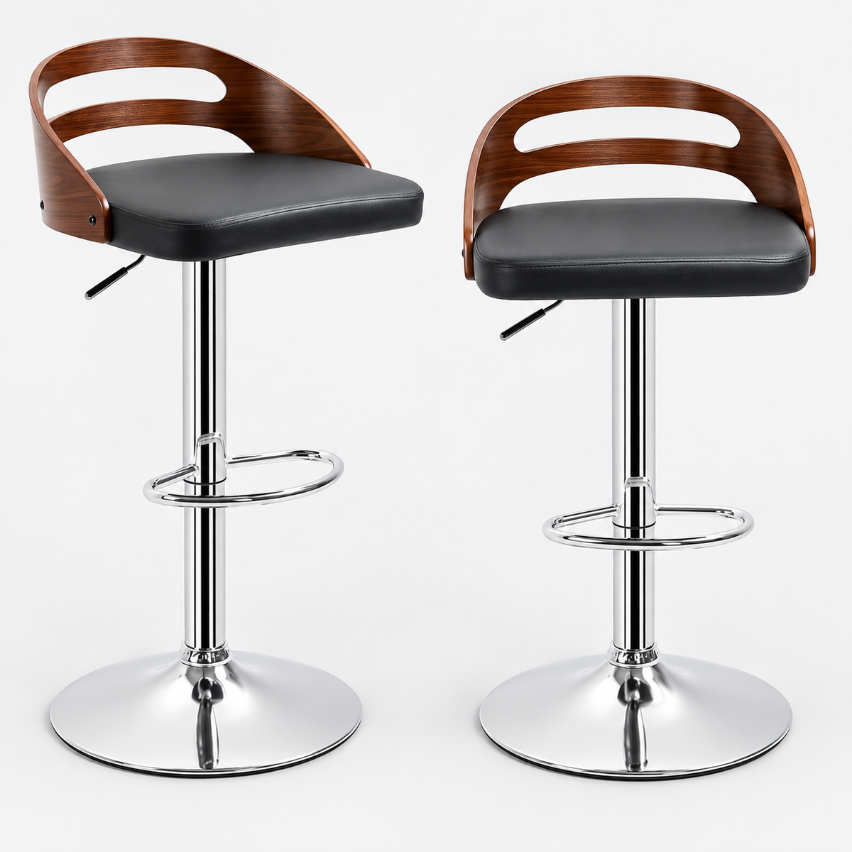 « Como » — Lot de 2 tabourets réglables noirs — vue 1