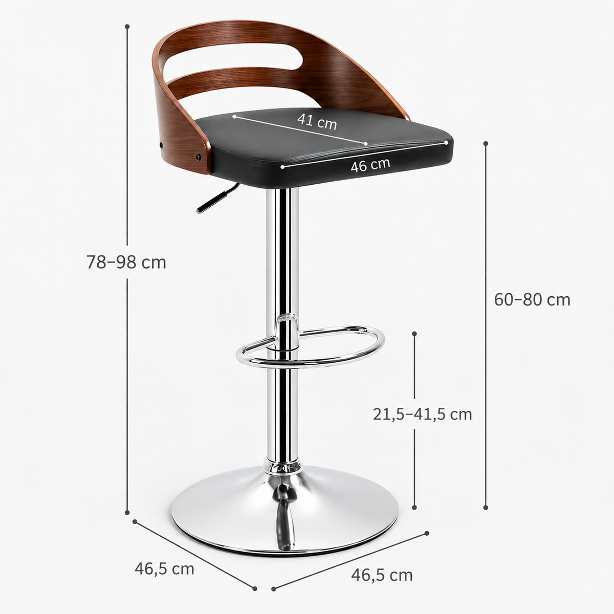 « Como » — Lot de 2 tabourets réglables noirs — vue 5