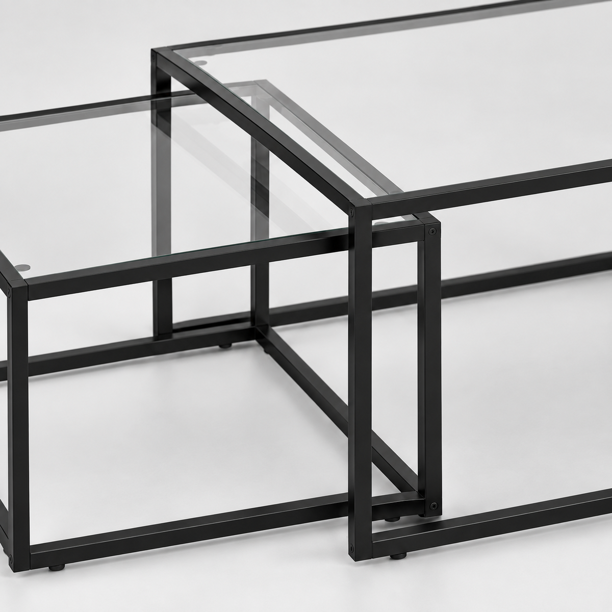 « Cristal » — Lot de 2 tables basses gigognes en verre — vue 4