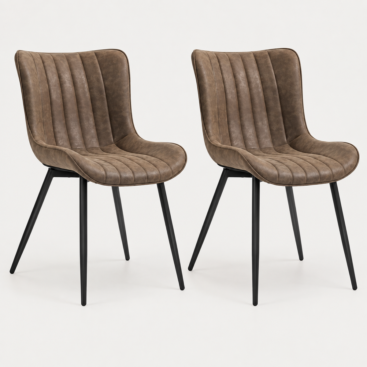 « Dorian » — Lot de 2 chaises brunes rembourrées — vue 4