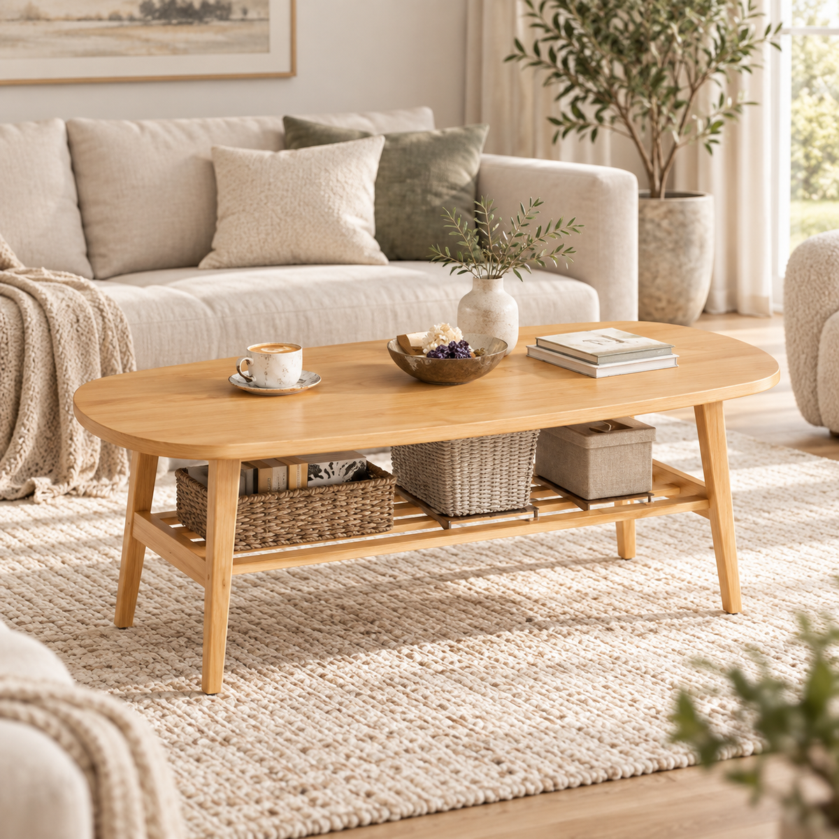« Estran » — Table basse ovale à double niveau — vue 2