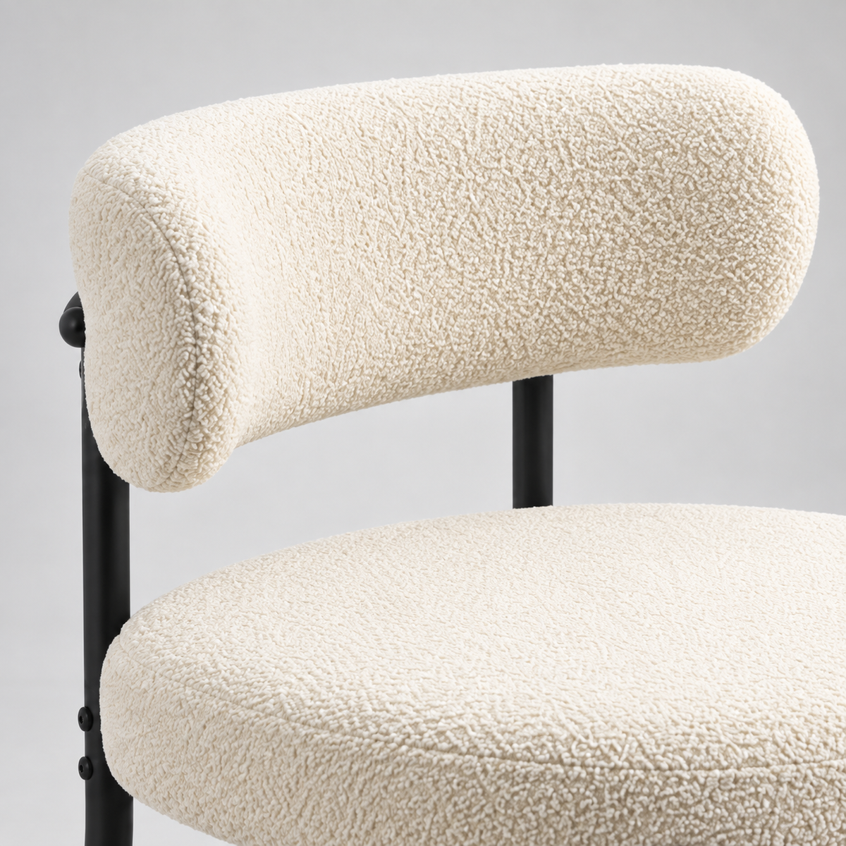 « Flocon » — Lot de 2 chaises beiges en tissu bouclé — vue 3
