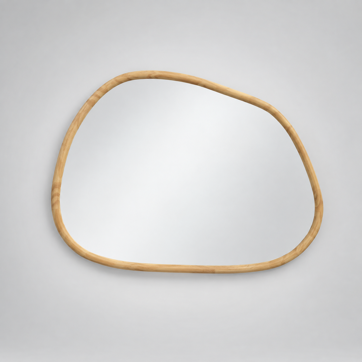 « Galet Grand » — Miroir organique en bois naturel, 80 cm — vue 1