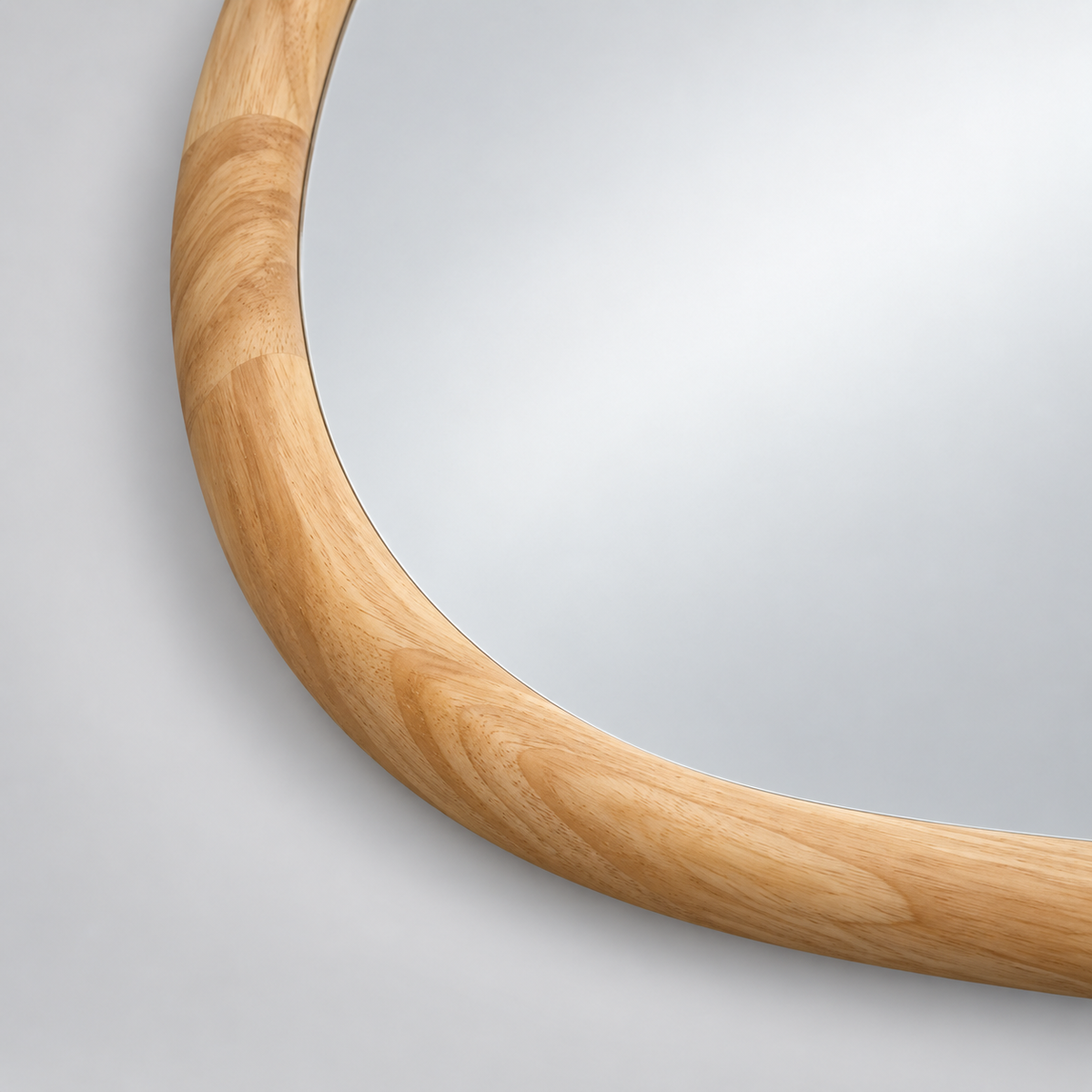 « Galet Grand » — Miroir organique en bois naturel, 80 cm — vue 3