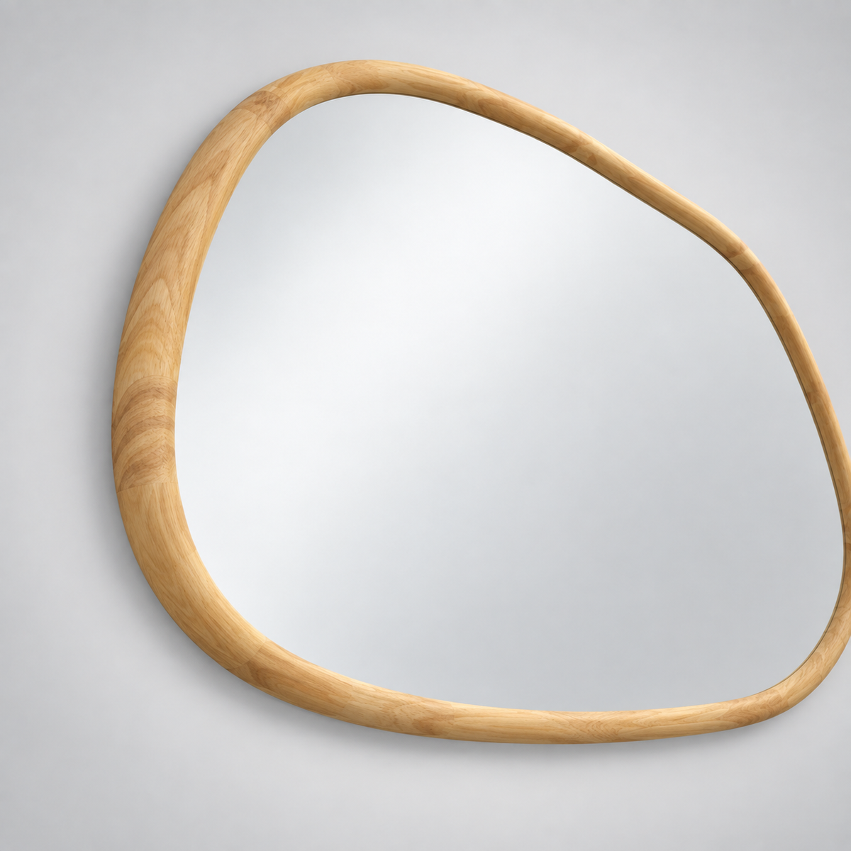 « Galet Grand » — Miroir organique en bois naturel, 80 cm — vue 4