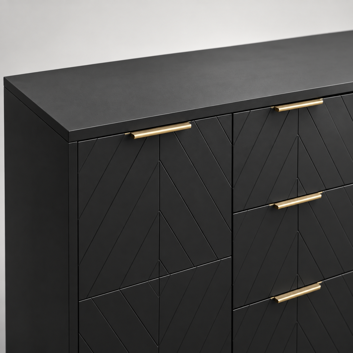 « Graphite » — Buffet noir à motifs et 3 tiroirs — vue 5
