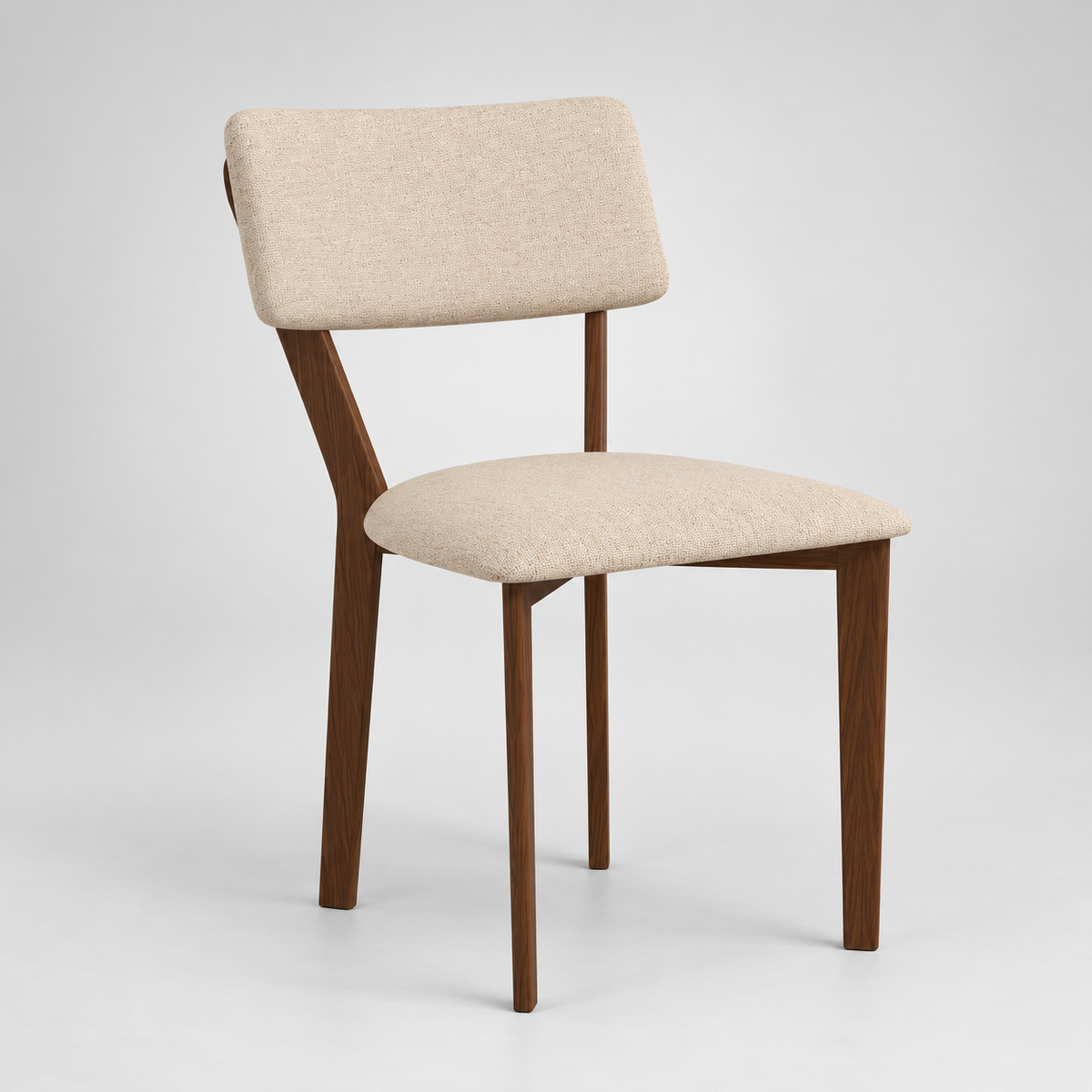 « Linéo » — Lot de 2 chaises beiges en tissu effet lin — vue 1
