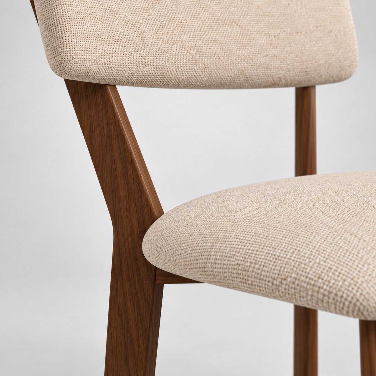 « Linéo » — Lot de 2 chaises beiges en tissu effet lin — vue 4