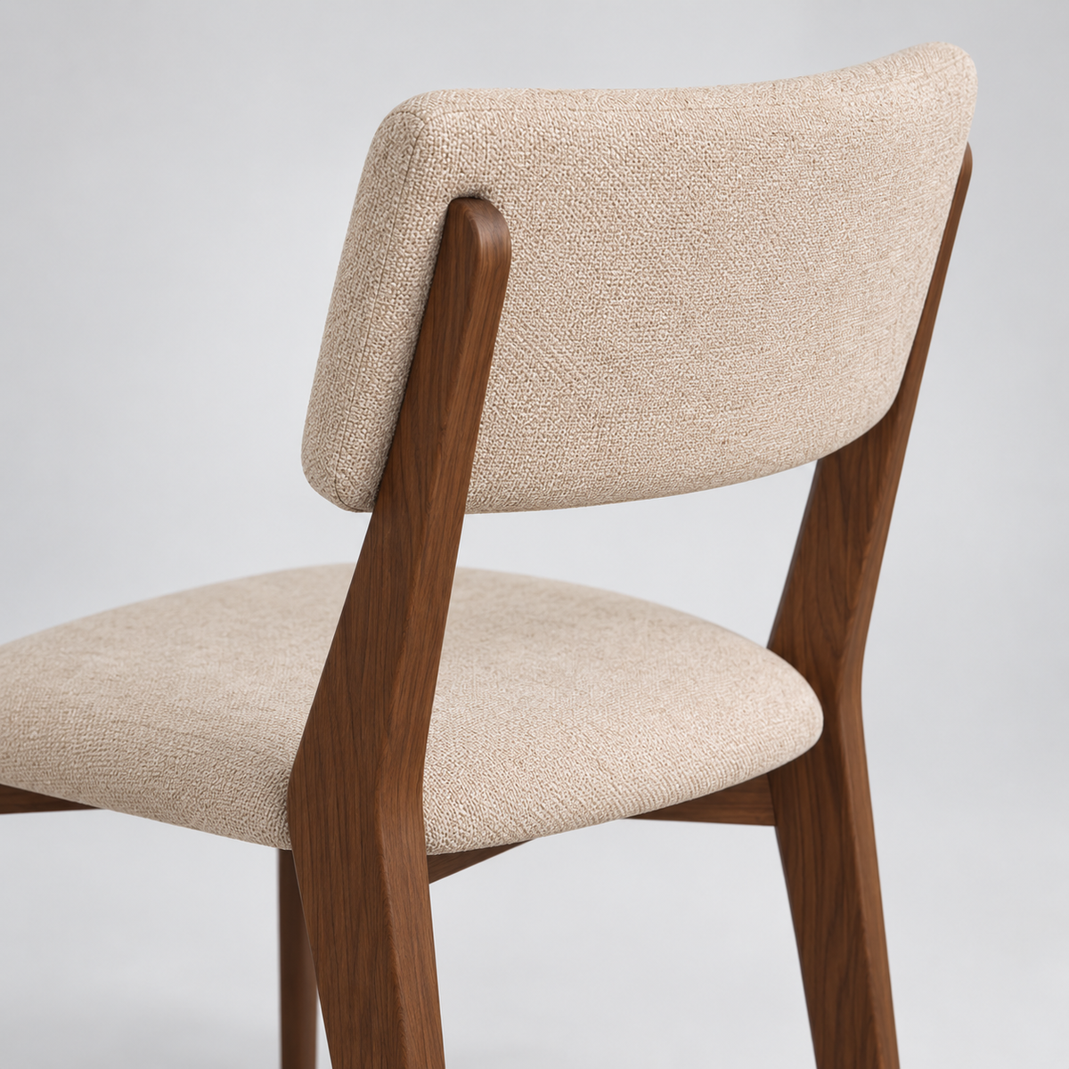 « Linéo » — Lot de 2 chaises beiges en tissu effet lin — vue 5