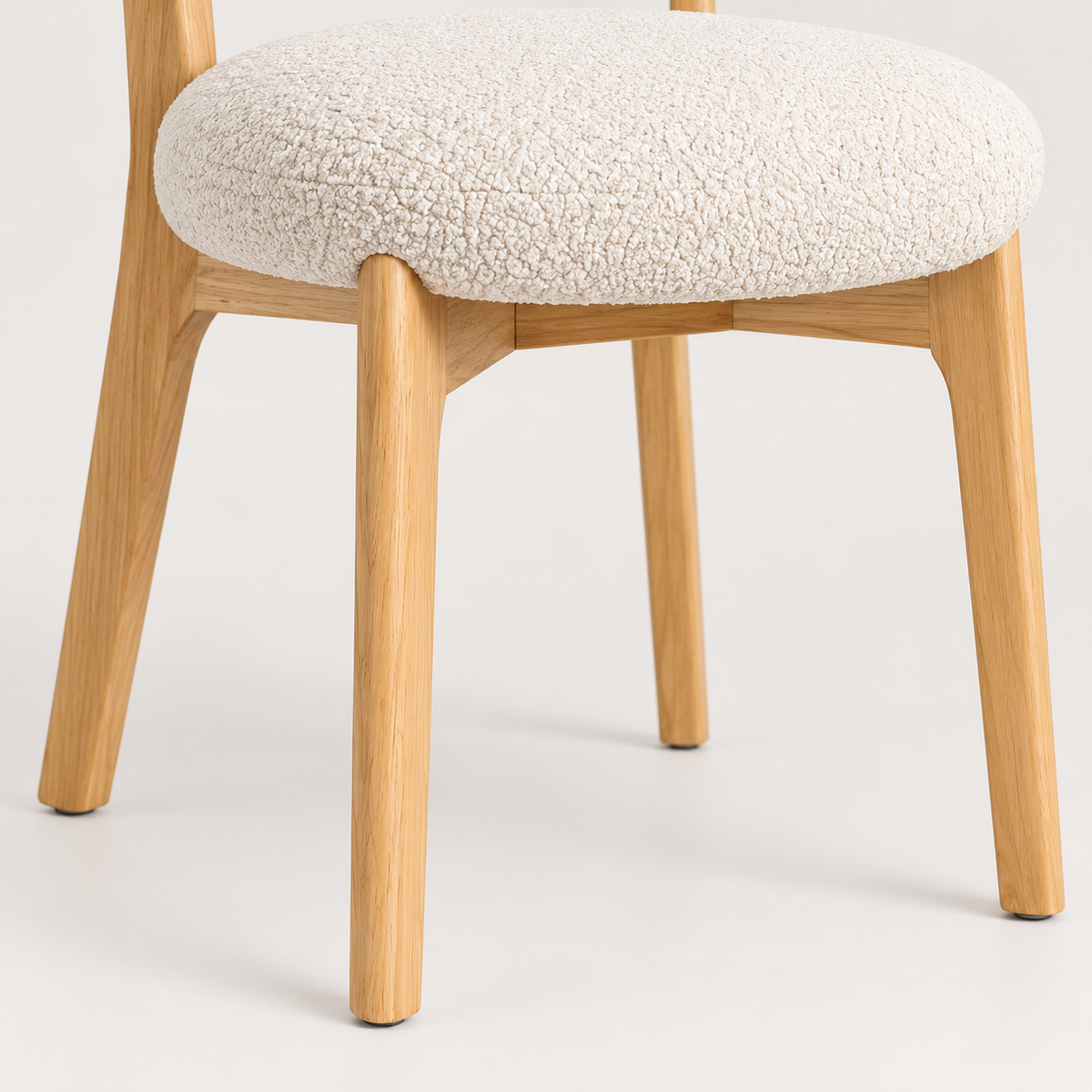 « Lison » — Lot de 2 chaises crème en tissu bouclé — vue 4