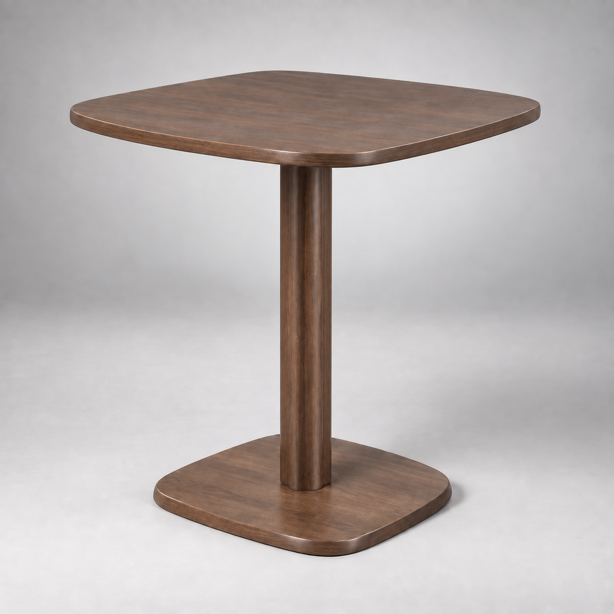 « Noma » — Table carrée en bois brun, 70 cm — vue 1