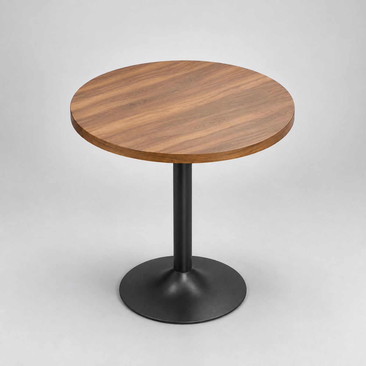 « Noyer » — Table bistrot ronde finition noyer, 60 cm — vue 1