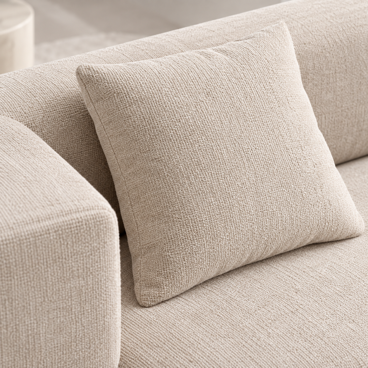 « Nuage » — Canapé convertible 2 places en chenille beige — vue 4