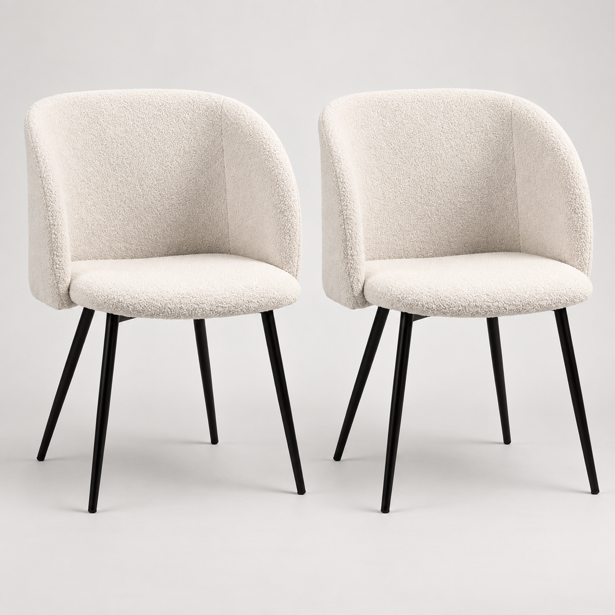 « Oline » — Lot de 2 chaises beiges en tissu texturé — vue 1