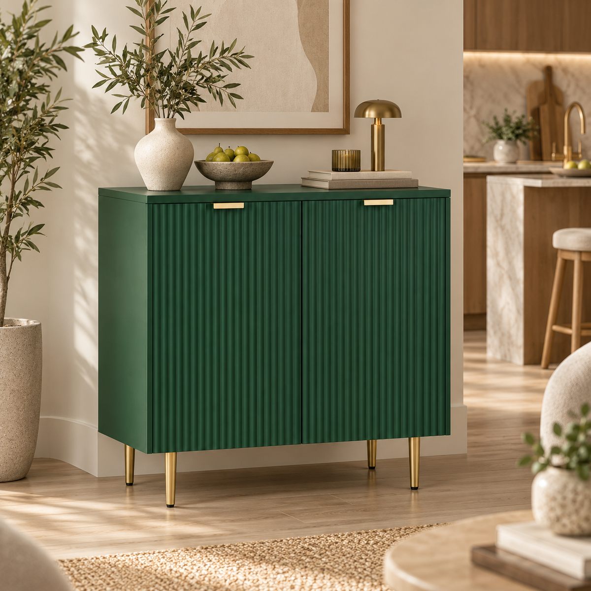 « Oliva » — Buffet vert olive à 2 portes — vue 2