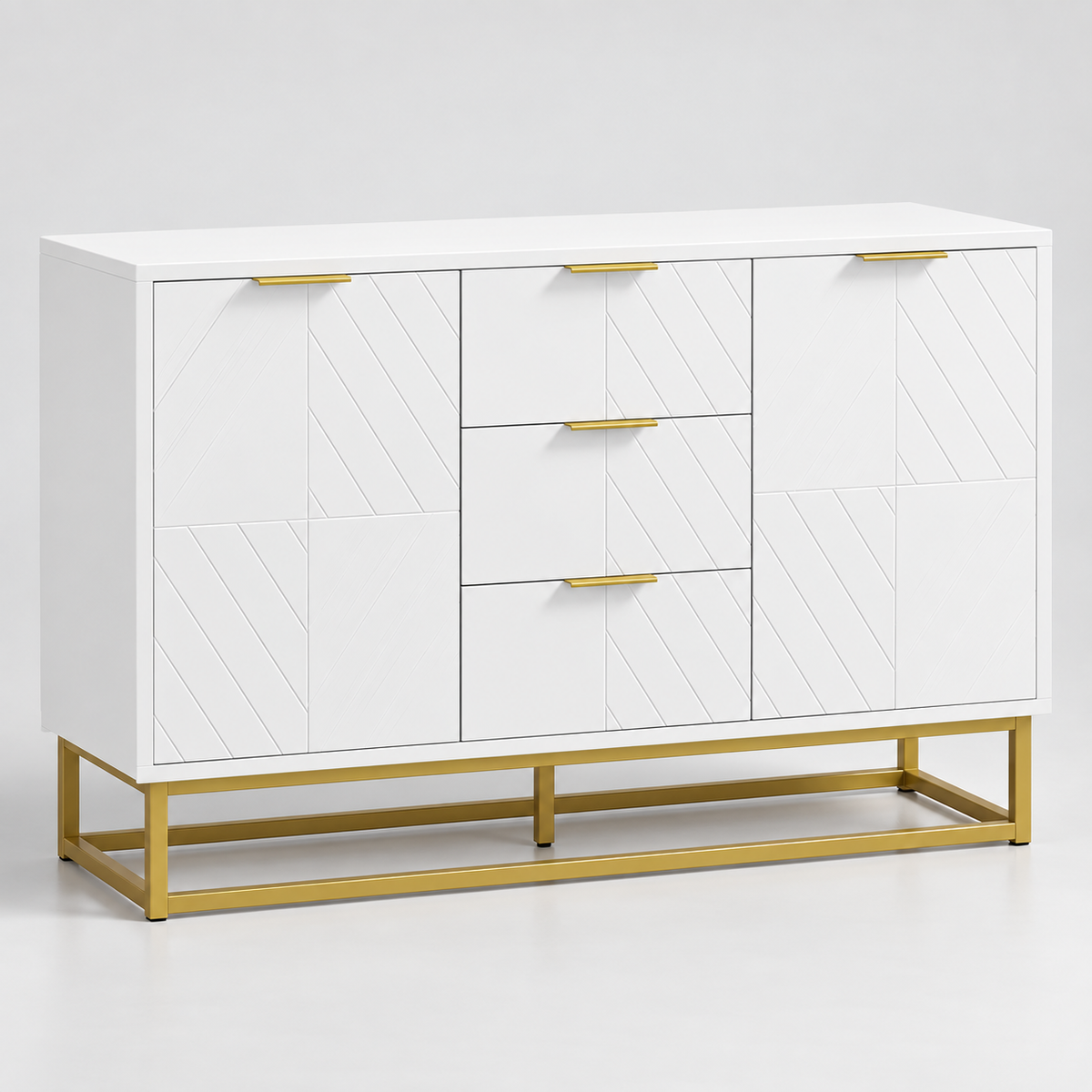 « Opaline » — Buffet blanc graphique à 3 tiroirs — vue 2