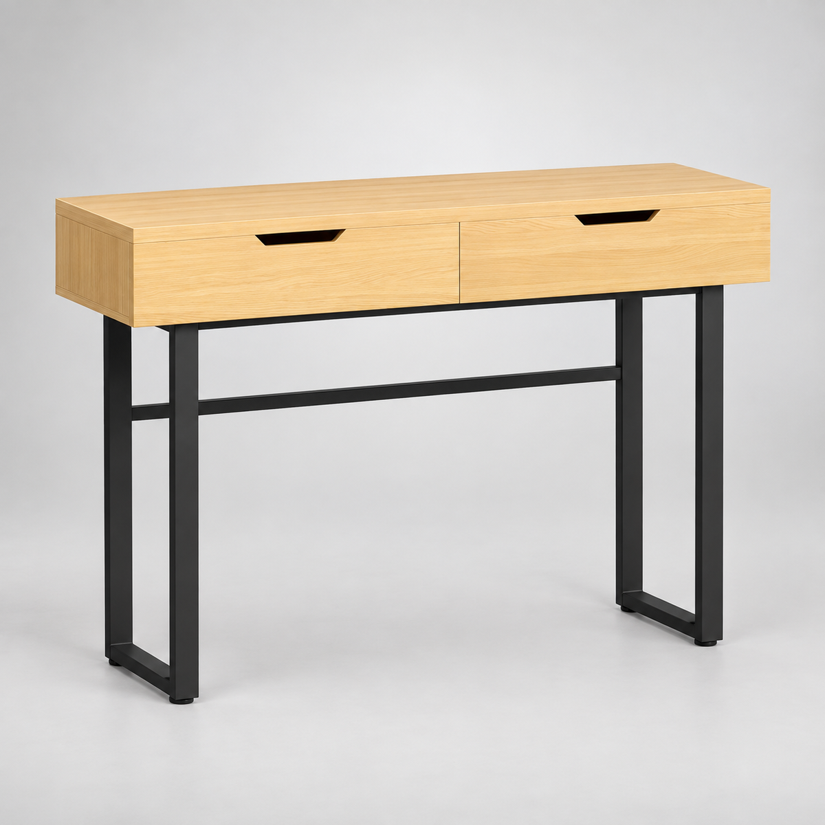 « Passage » — Console étroite à 2 tiroirs effet bois — vue 1