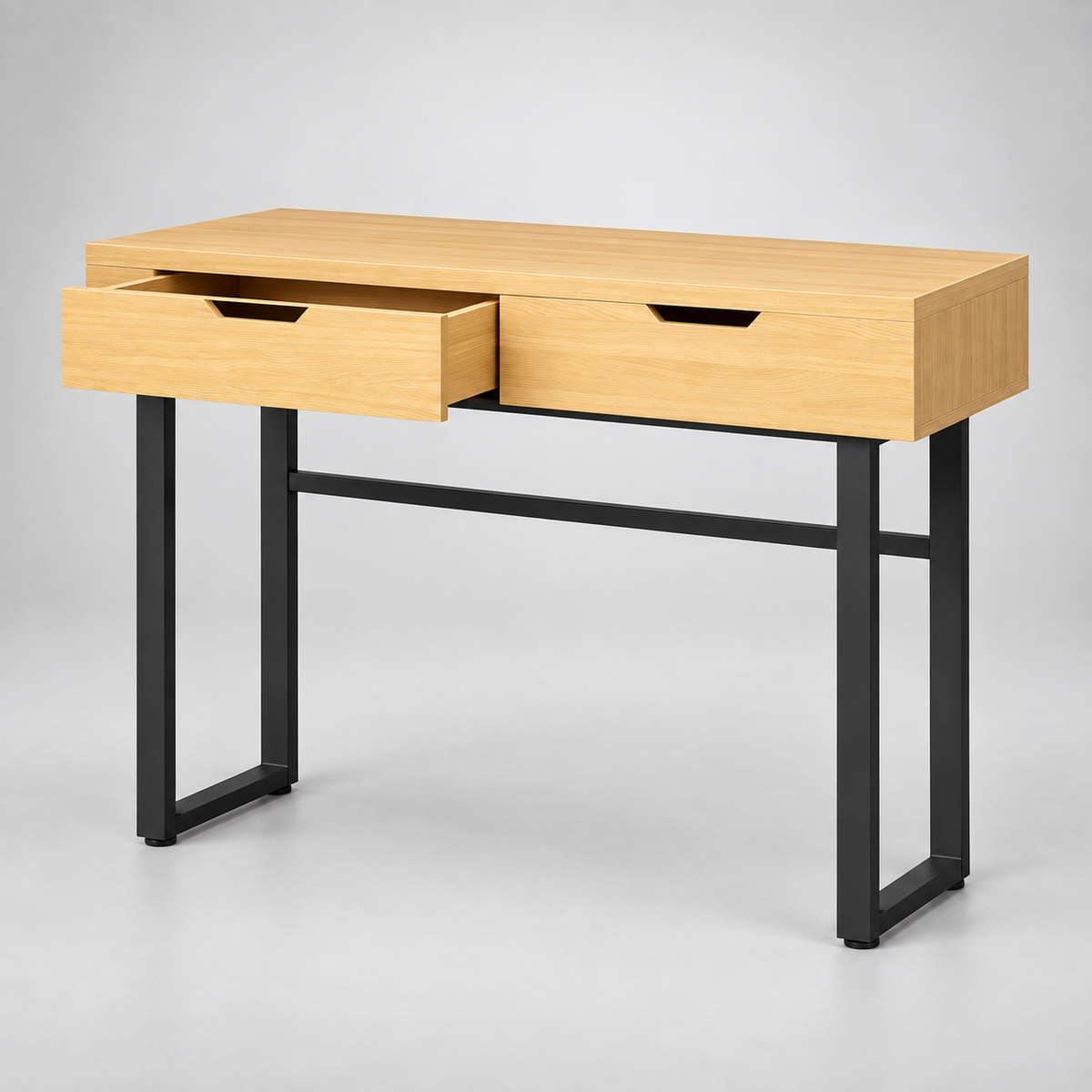 « Passage » — Console étroite à 2 tiroirs effet bois — vue 3