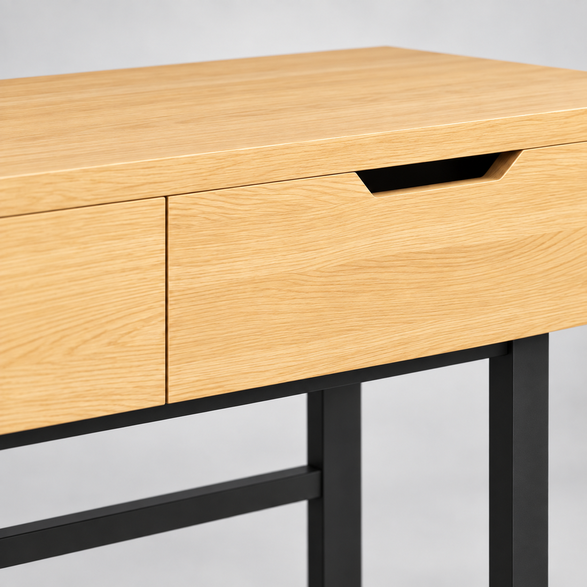 « Passage » — Console étroite à 2 tiroirs effet bois — vue 4