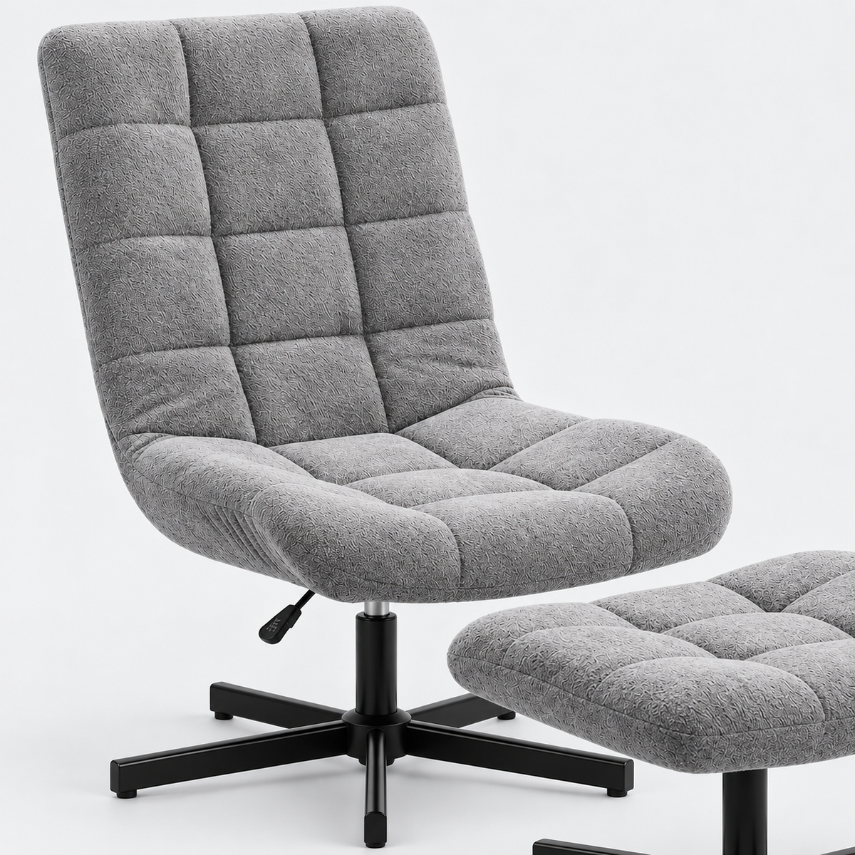 « Pausa » — Fauteuil inclinable gris avec repose-pieds — vue 3