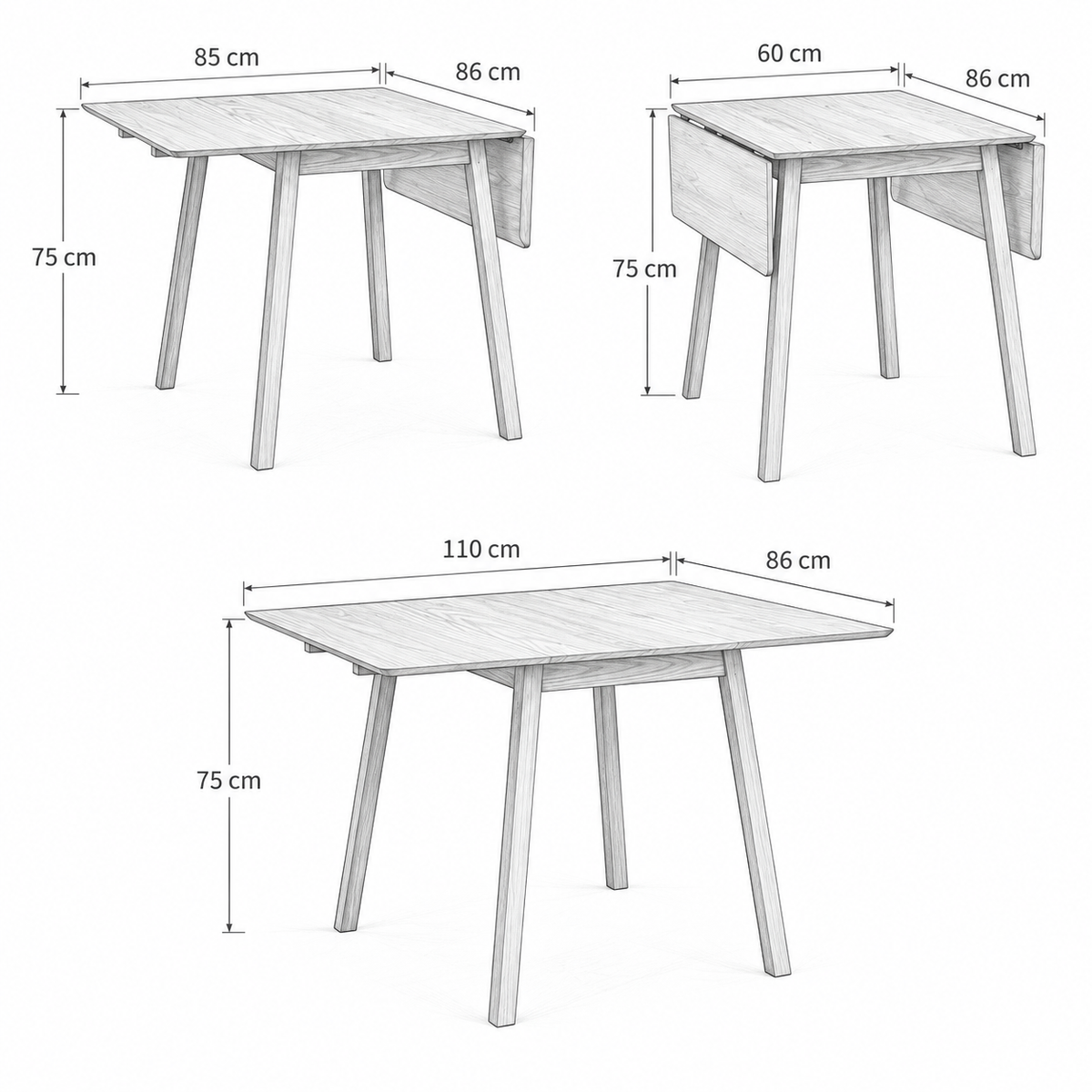 « Pliage » — Table pliante en pin naturel — vue 5