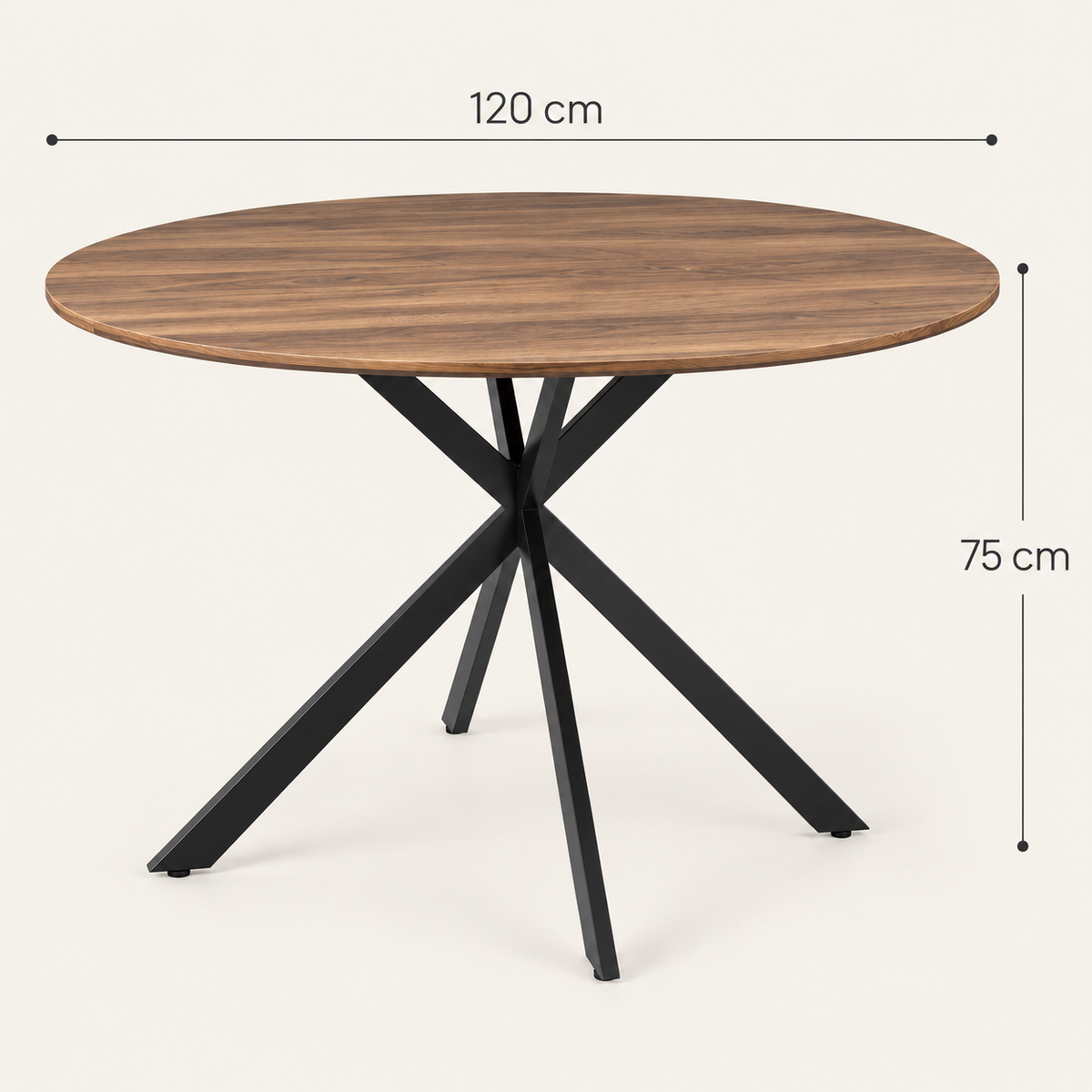 « Rondo » — Table à manger ronde effet bois, 120 cm — vue 4
