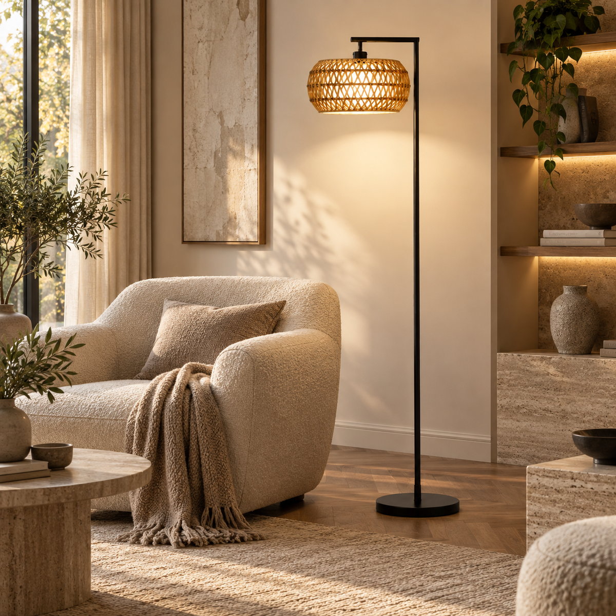 « Sélène » — Lampadaire noir à télécommande — vue 2