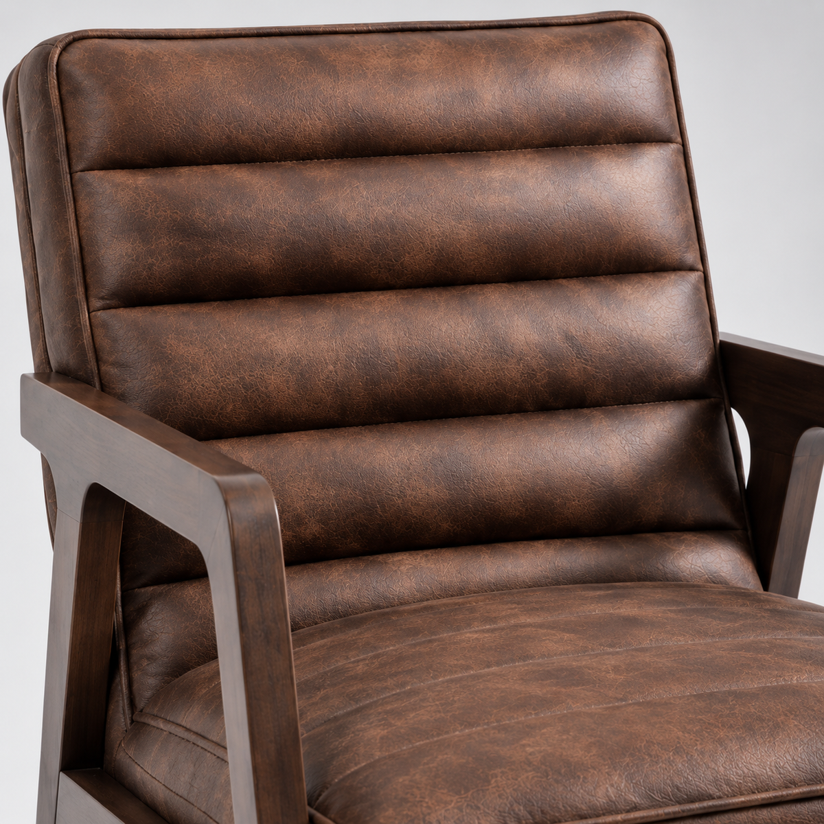 « Soren » — Fauteuil brun à structure en bois — vue 3