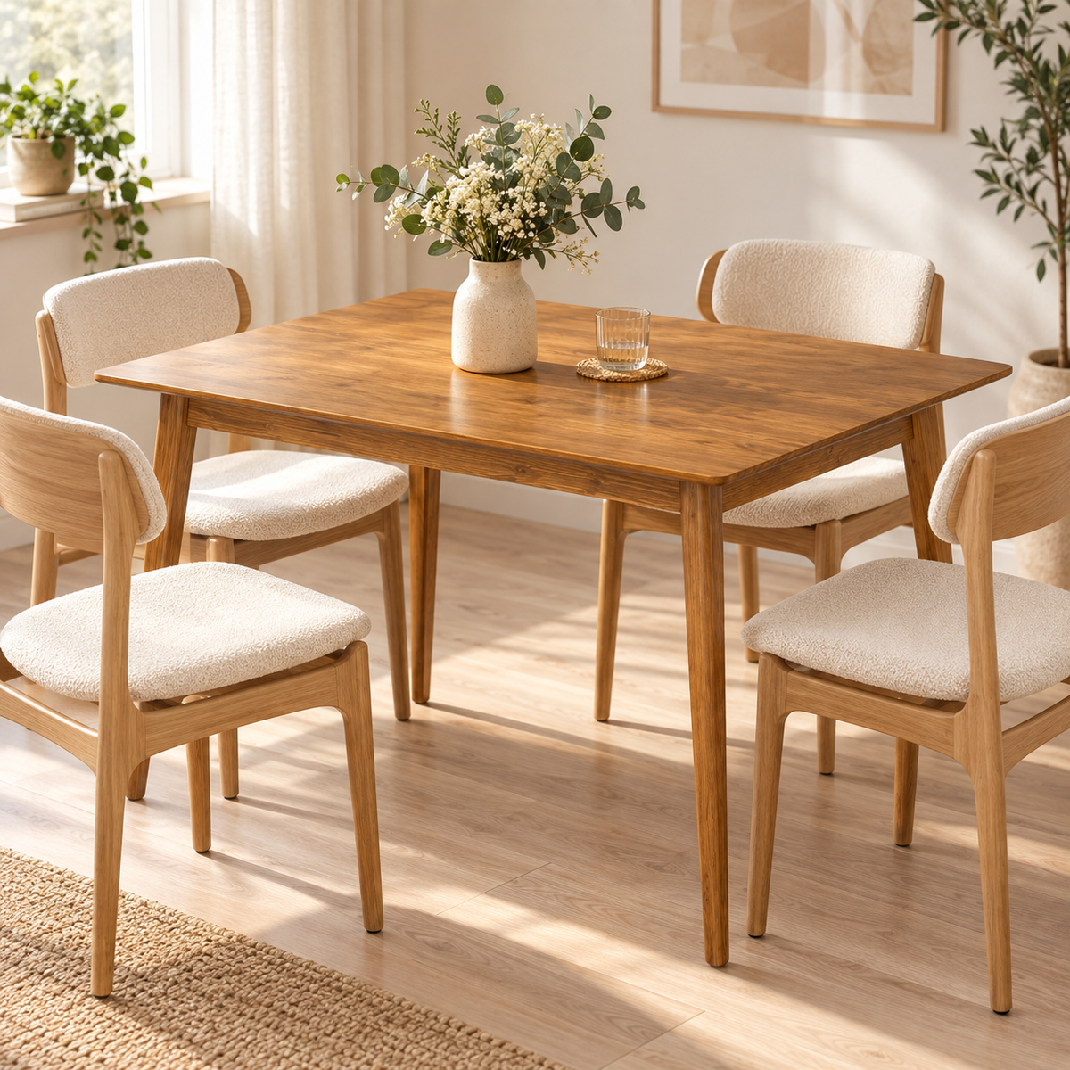 « Sylvan » — Table à manger en pin brun, 120 cm — vue 2
