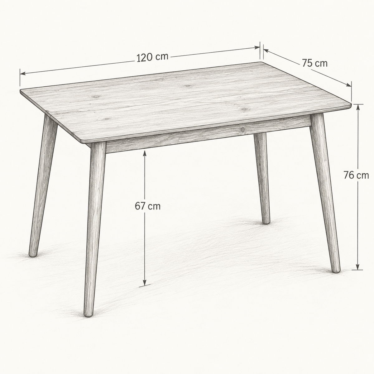 « Sylvan » — Table à manger en pin brun, 120 cm — vue 5